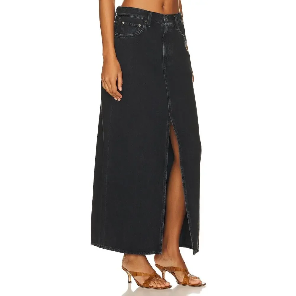 Agolde Leif Low Slung Skirt In Spider - 26 - Spider